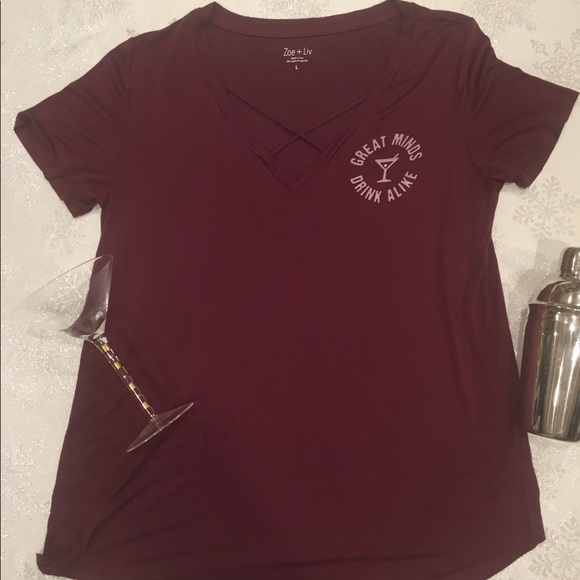 Zoe + Liv Tops - 5/25 Great Minds Drink Alike Graphic T-Shirt
